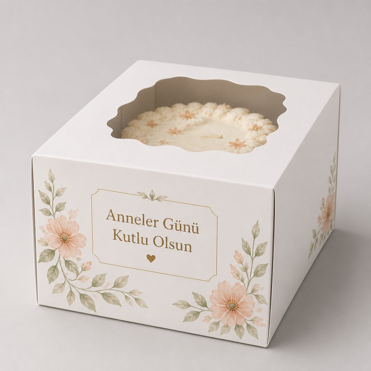 Anneler Günü Pasta Kutusu (Hazır Baskılı)